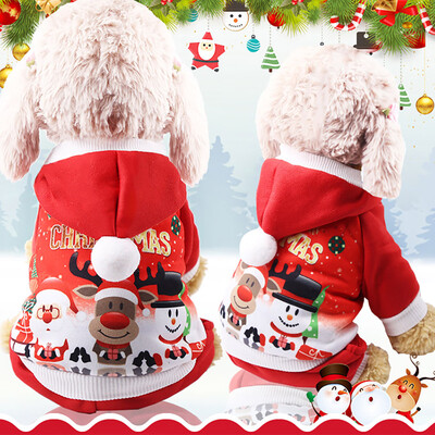 

Gobestart Christmas Pet Puppy Hoodied Sweatshirts Dog Clothes Costume