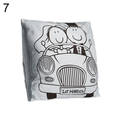 

Double-sided Print Black White Couple Pillow Case Cushion Cover Sofa Bed Decor