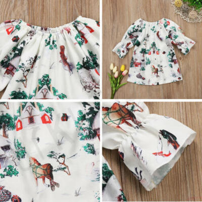 

Hot Pretty Newborn Baby Girl Reindeer Princess Dress Party Costume Floral Dress