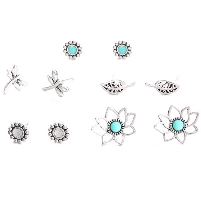 

Women Crystal Bohemian Earring Stud Earrings for Women Flower Doreille Jewelry Dazzling Cubic Natrual stone Brincos