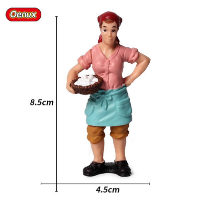 

Oenux Realistic Farmers Model Simulation Breeder Feed Shepherd Figurines Dog Animal Figurine Miniature Cute Toys For Children