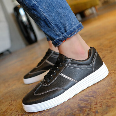 

Mens casual white shoes flat low-up shoes