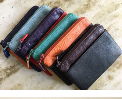 

2018 autumn new color leather pocket coin purse leather purse female card bag fashion coin bag