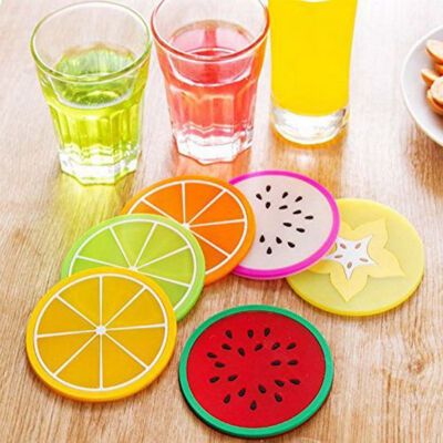 

6Pcs Round Silicone Mat Durable Non-slip Heat Resistant Dining Table Mats Cup Multifunction Hung Waterproof Pads