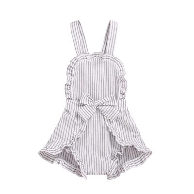 

Infant Baby Sleeveless Bodysuit Kids Girls Striped Print Jumpsuit Backless Overalls Newborn Clothes 1-5T