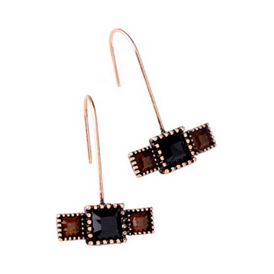 

1 pair Vintage Accessories Crystal Metal Drop Earrings For Women