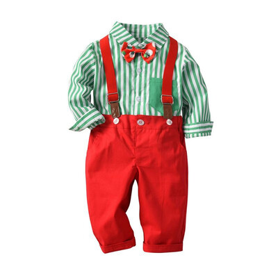 

Baby Boy Clothes Boys Striped Bow Tie ShirtSuspender Pant 3pcs New Autumn Children Sets Children Clothing 1-5Y