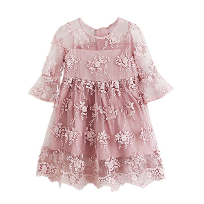 

Summer Girl Clothes Kids Dresses For Girls Lace Flower Dress Baby Girl Party And Wedding Party Princess Style Clothes 2 Colors