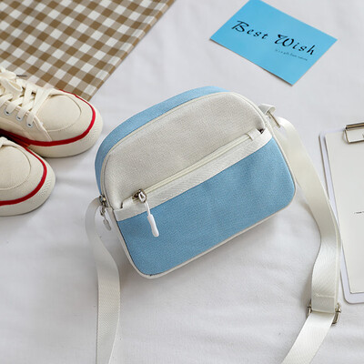 

Tailored Women Contrast Color Cute Student Canvas Bag Versatile Shoulder Messenger Bag
