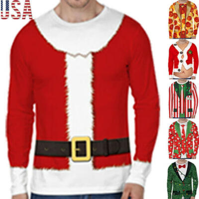 

Men Causal Christmas Costume T Shirt 3D Printing Top Funny Xmas Gift Novelty