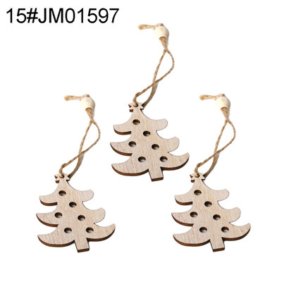 

3Pcs Wooden Hollow Blank Slices Pendants DIY Crafts Christmas Tree Ornaments