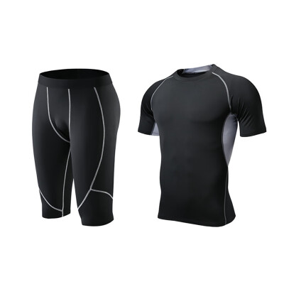 

Mens T-Shirt Tops Short Pants Ultralight Breathable Quick Drying Anti-sweat Short Sleeved Tees Shorts Set Sports Tight Suit