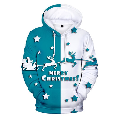 

Tailored Christmas Women Men Print Long Sleeve Hoodie Sweatshirt Ugly Pullover Tops
