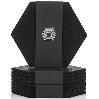 

HOT SALE 9PCS Felt Black Drink Coasters Set Household Non-slip Mobile Phone Pad Cup Mat Set for Home Kitchen Party DecorationCM