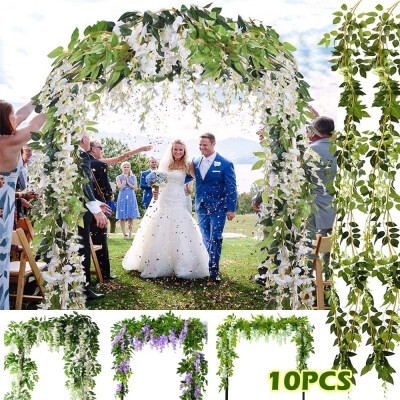 

410pcs 2M Artificial Flower Vine Wisteria Garland Garden Hanging Plants Decor Home Wedding Valentines Day Silk Ceiling Flower