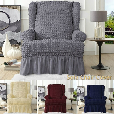 

Willstar Stylish Stretch Wing Chair Cover Skirt Style Wingback Armchair Chair Slipcovers with Ruffle Skirt Durable Furniture Cover