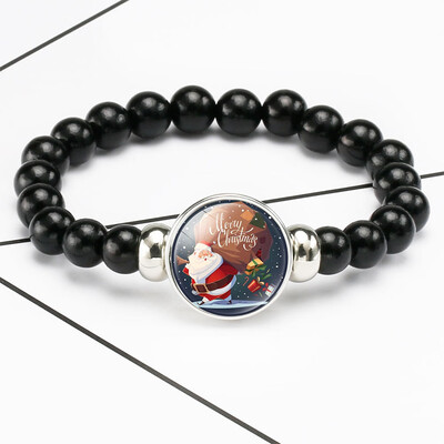 

Creative Cartoon Elk Santa Gem Retractable Beaded Bracelet Christmas Gift