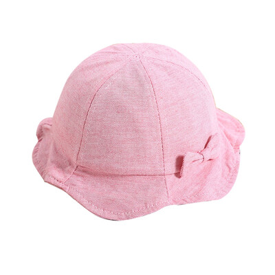 

Autumn kids Baby Hats Bucket Hats With Bowknot Reversible Sun Headwear Casual Caps for girl boy 2-7Y