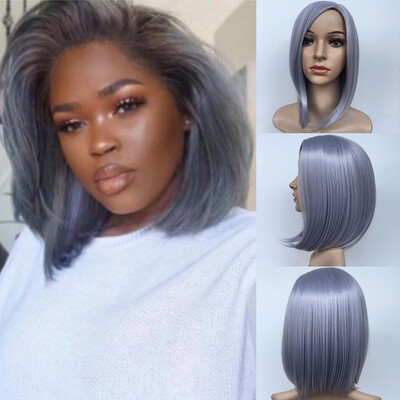 

Gobestart Women Fashion Lady Gradient Short Straight Hair Cosplay Party Wig