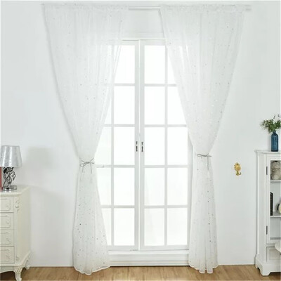 

Gobestart Leaves Sheer Curtain Tulle Window Treatment Voile Drape Valance 1 Panel Fabric
