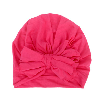 

All Season Sweet Baby Girl Hat With Bowknot Comfortable Cute Solid Color Candy Color Baby Turban Cap Elastic Infant Accessories