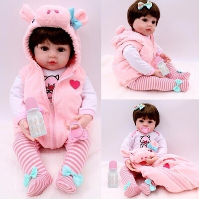 

30cm47cm Lifelike Newborn Silicone Vinyl Reborn Mother Training Props Baby Doll Handmade Reborn Dolls Gift