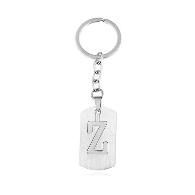 

Capital Letter Separable Stainless Steel Pendant Leather Keychains Charm Bag Hang Car Keyring 26 Letters