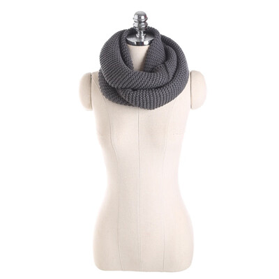 

Unisex Adult Warm Scarf Winter Knitted Infinity Circle Loop Scarf Solid Color Soft Year Gift