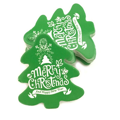 

New 100 Pcs Christmas Gift Candy Package Pendant Xmas Message Card Baking Tag