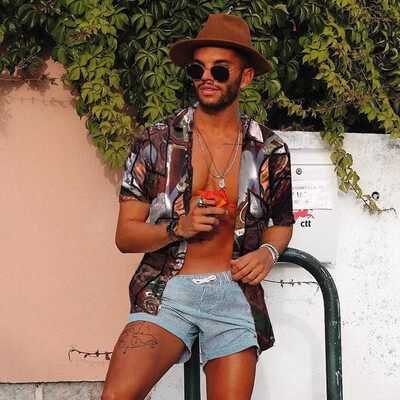 

Toponeto Mens Ethnic Short Sleeve Casual Cotton Linen Printing Hawaiian Shirt Blouse