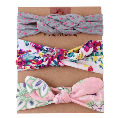 

3Pcs Baby Headwear Girls Cute Floral Bowknot Design Headband Headwear Apparel Photography