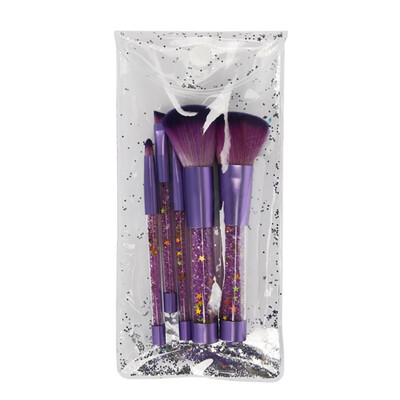 

Makeup Tool Set 5pcsset Blue Gold Diamond Crystal Makeup Brushes Set Shinny Foundation Blending Face Brush