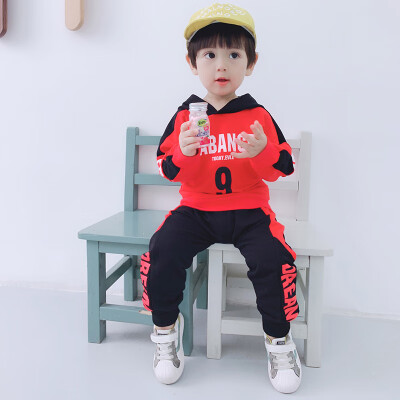 

New Autumn 0-4T 2pcs Baby Boy Clothes Long Sleeve Letter Print Hoodie Sweatshirt TopsPants Trouser Costume Toddler Casual Set