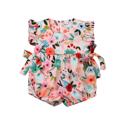 

Newborn Toddler Baby Girl Flower Ruffle Romper Bodysuit Jumpsuit Outfits Sunsuit