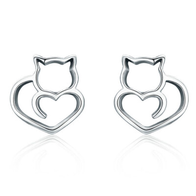 

Hot Sale Cute Small Cat Stud Earrings for Women Fashion Silver Color Earrings Jewelry