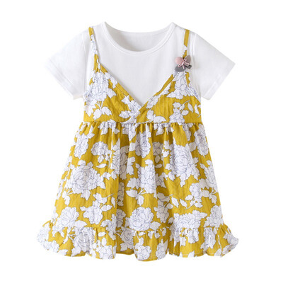 

Summer Girl Dress Infant Kids Cartoon Floral Baby Girls Dress Clothes Sundress Casual Princess Dresses