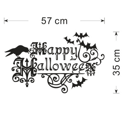 

Happy Halloween Witch Bats Wall Sticker Window Home Decoration Decal Decor Halloween Gifts for Children 2017 Newest