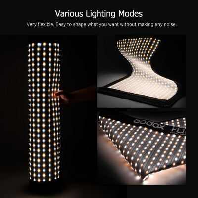 

Godox FL100 100W Flexible LED Video Light 3300-5600K Bi-color Foldable Cloth Light with Controller Remote Control X-shaped Sup
