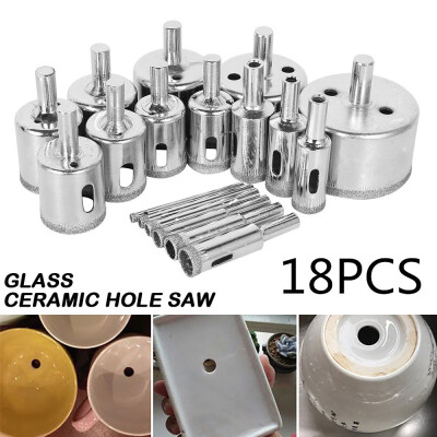 

18PCS 4-50mm Diamond Holesaw Drill Bit Hole Saw Set Hole Saw Cutter Power Tool for Tile Ceramic Glass Marble