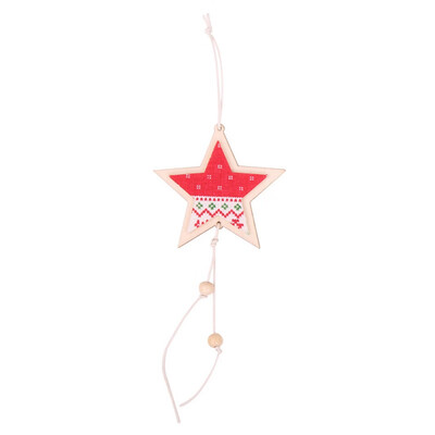 

Wooden Star Christmas Pendant Xmas Tree Hanging Drop Ornament Festive Party Supplies New