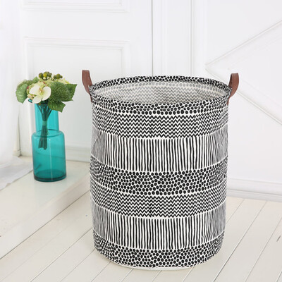 

Gobestart Cotton Linen Waterproof PE Coating Storage Basket Sundries Storage Box