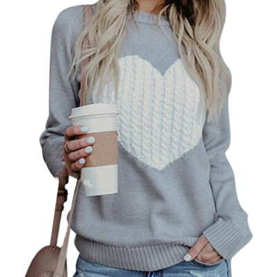 

Winter Womens Long-sleeve Love Sweater Knitted Pullover Female Soft Warm Autumn Casual Sweater