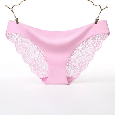 

Women Sexy Briefs Cotton Lace Low-Rise Plus Size Female Solid Color Comfortable Panties -XXL