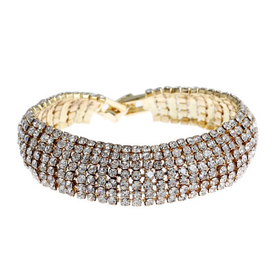 

Luxury Crystal Bracelets For Women Gold&Silver Plated Link Bangle
