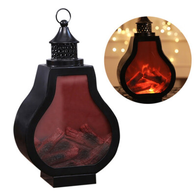 

Realistic Fireplace Lantern Battery Operated Vintage Style Decorative Flame Effect LED Lamp Christmas Home Party Decorations