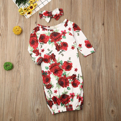 

Newborn Baby Cotton Swaddle Blanket Wrap Gown Sleeping Bag Sleepsacks 0-9M