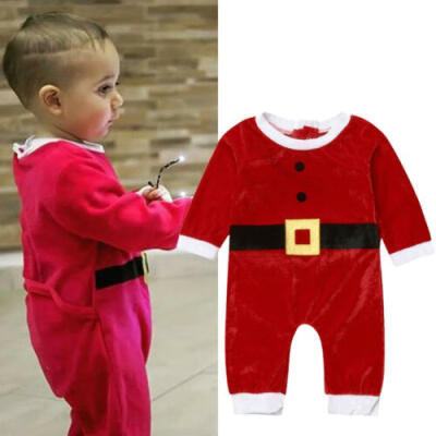 

Christmas Newborn Baby Boy Girl Santa Clothes Romper Jumpsuit Bodysuit Outfit UK