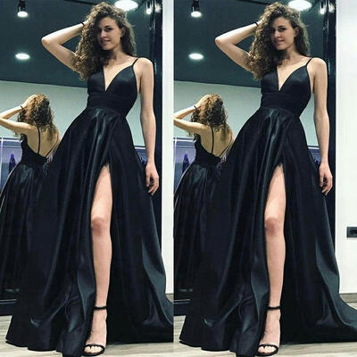 

Women&39s V Neck Long Formal Wedding Evening Ball Gown Party Prom Bridesmaid Dress