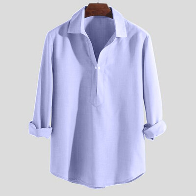 

Toponeto Mens Summer New Style Fashion Pure Long Sleeve Top Comfortable Blouse Top