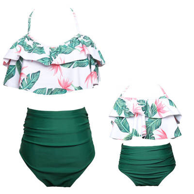 

Summer baby mom family match clothes swimsuit print bikini set